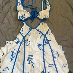 Blue and White Women's Intimate Sleepwear